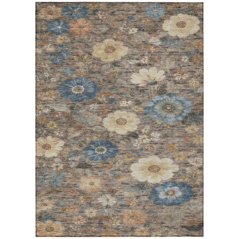 Machine Washable Indoor/Outdoor Chantille ACN2944 Floral Rug, 3' x 5'