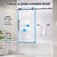 Porte de douche coulissante 60 po x 60 po noir mat - Cabine de douche en verre trempé sans cadre