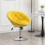 Fauteuil d'appoint pivotant en velours capitonné, jaune