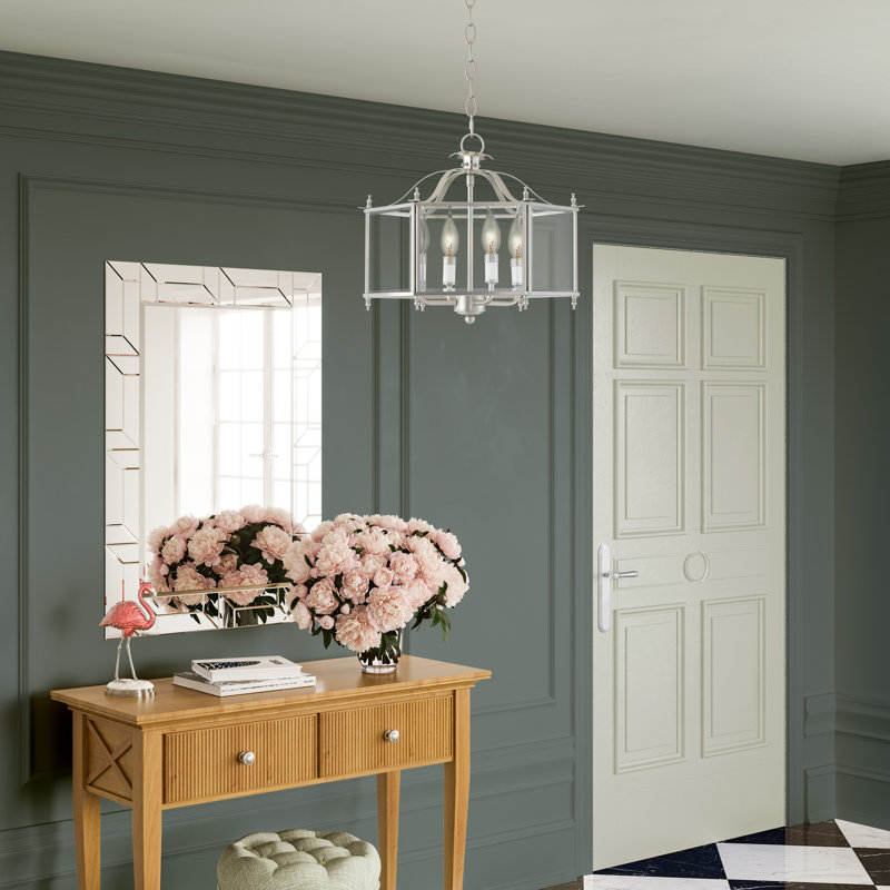 Djamshid Glass Semi Flush Mount, Brushed Nickel