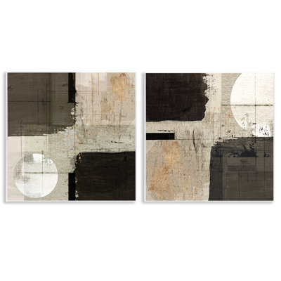 «Abstract Shapes in Neutral Tones», ensemble de 2 plaques murales, design par Susan Jill