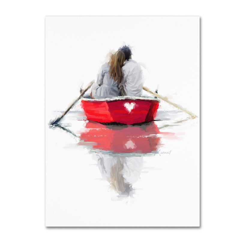 «Couple in Boat» par Armand, reproduction sur toile, H 24 po x l 18 po x P 2 po