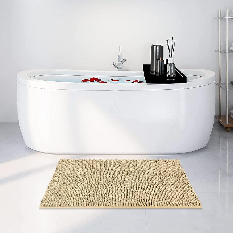 Ebern Designs Egista Microfiber Bath Rug with Non-Slip Backing & Reviews