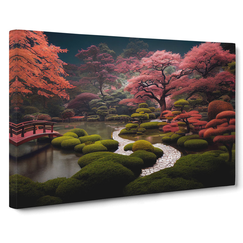 Japanese Garden Pond Vol.5 - Wrapped Canvas, 35cm H x 50cm W x 3cm D