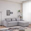 3 lits réglables avec ports, porte-gobelets et chaise de rangement, canapé en lin moderne pour le salon