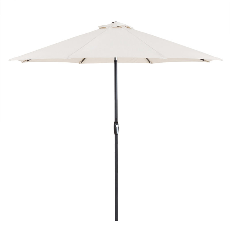 Parasol de marché 9 pi Kronqui, Beige clair, Inclinaison automatique