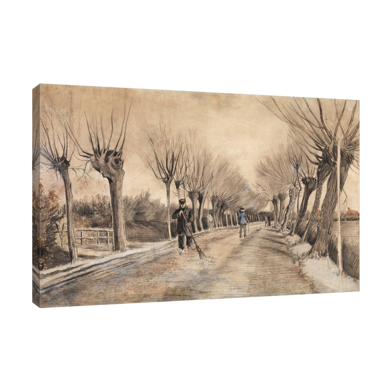 «Road in Etten» par Vincent Van Gogh - reproduction d'art sur toile tendue, H 40 po x l 60 po x P 1,5 po
