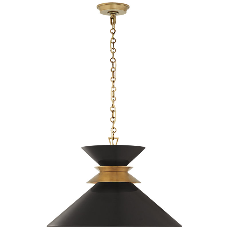 Chapman & Myers Alborg Large Stacked Pendant, Antique-Burnished Brass, Matte Black