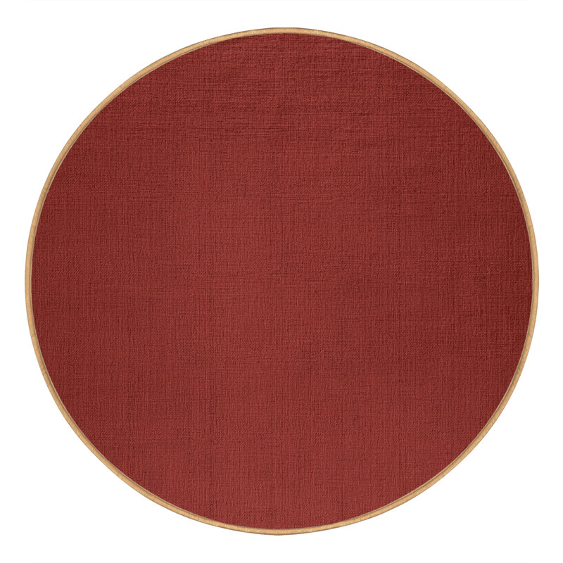 Tapis brun uni lavable à la machine, Rond 3 pi