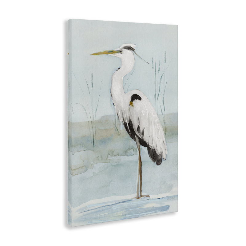 Art mural sur toile Aigrette blanche debout par Sally Swatland, H 24 po x l 16 po