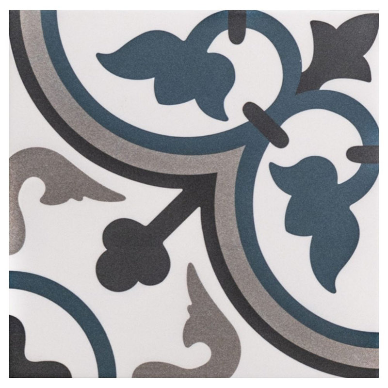 Venice 10" x 10" Patterned Matte Porcelain Floor and Wall Tile
