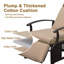 Chaise longue d'extérieur réglable en métal pour fauteuil inclinable avec dossier rabattable, angle réglable, coussins amovibles, support 350 lb, beige