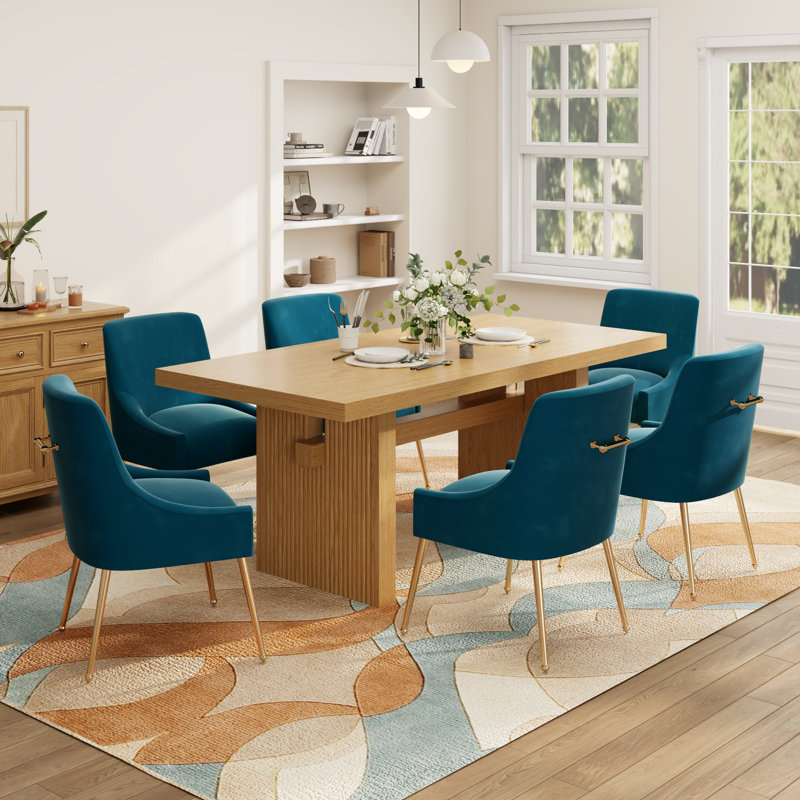 Ensemble de salle à manger 7 pièces, Bleu