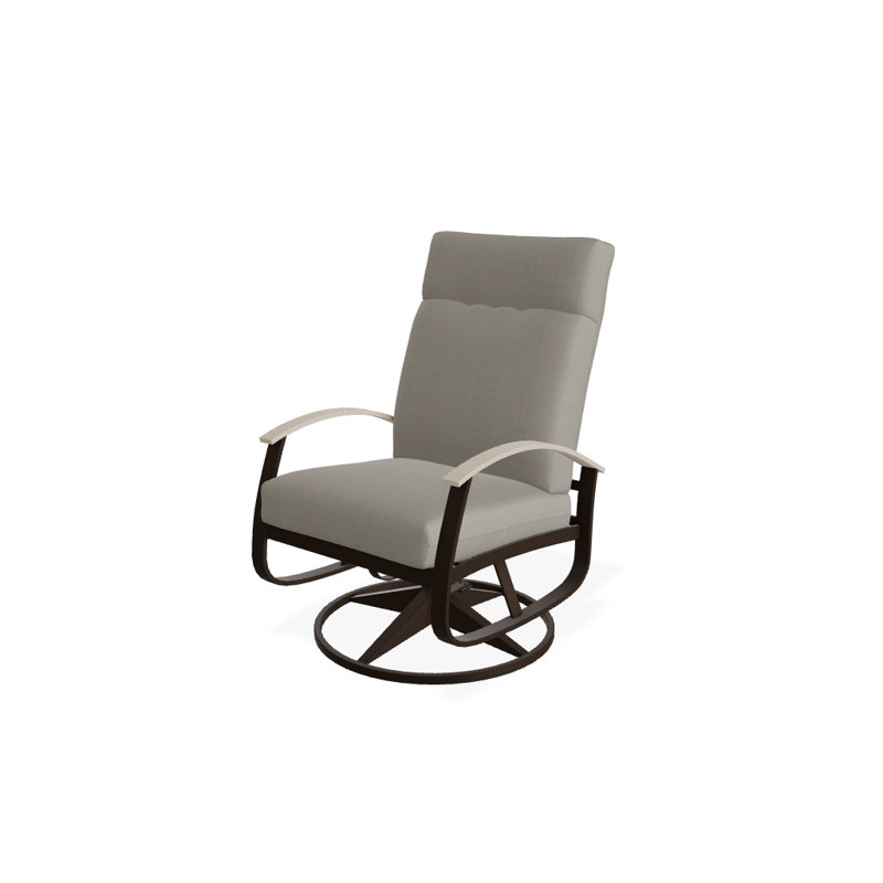 Belle Isle Outdoor Swivel Lounge Chair, Mineral Blue, Desert P60, Textured Kona