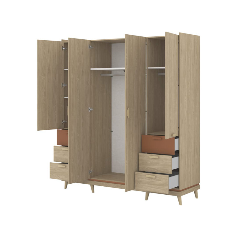Manufactured Wood Wardrobe, Oiled Oak