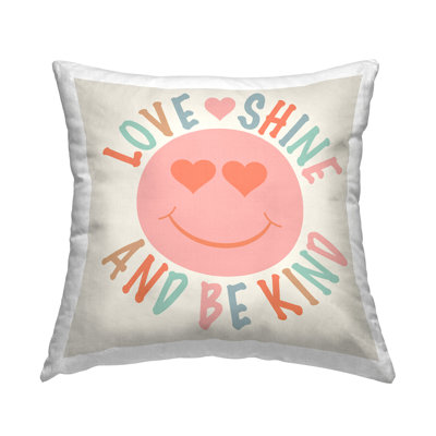 Retro Be Kind Decorative Printed Throw Pillow Design by Katrina Craven