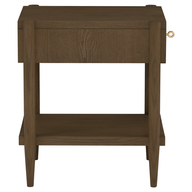 One Drawer Rectangle Drink Table, Caramel