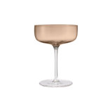 FUUMI Champagne Saucers - 9.5 Ounce - Set of 4 - Coffee Colored Glass