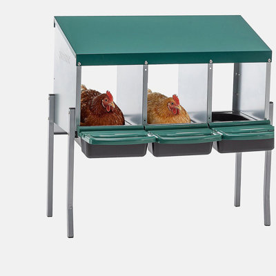 Nesting Boxes for Chickens, 3 Holes Chicken Nesting Boxes with Legs, Chicken Laying Box with Lid Cover, for Outdoor Chicken Coop Farm Yard, Rreen