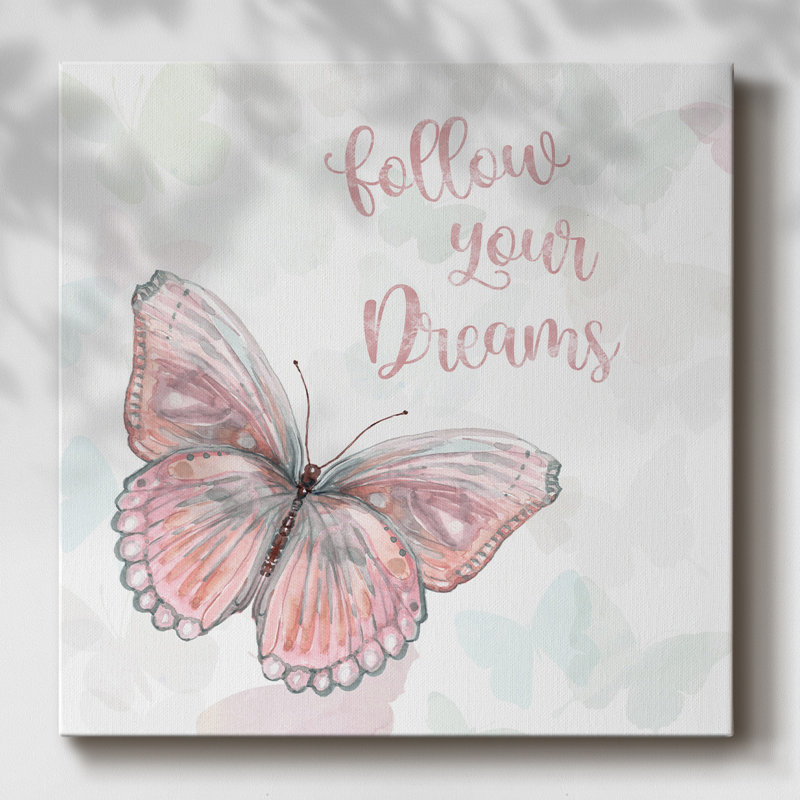 Rêves de papillons sur toile, H 8 po x l 8 po x P 1,5 po
