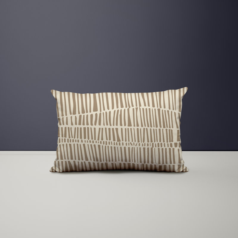 Ikom Polyester/Polyester Blend Lumbar Rectangular Indoor/Outdoor Pillow Cover & Insert, Beige, 18"H x 25"W