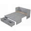 Lit escamotable double avec ports USB, grands tiroirs et amp; Poignées en métal - Gris (robuste et peu encombrant)