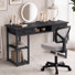 Desk and Chair Set: 48 Inch Computer Desk & Height Adjustable Black Mesh Chair