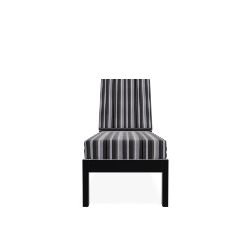 Chaise longue sans accoudoirs en polyester à 3 positions Leeward, Granit sensoriel, Noir