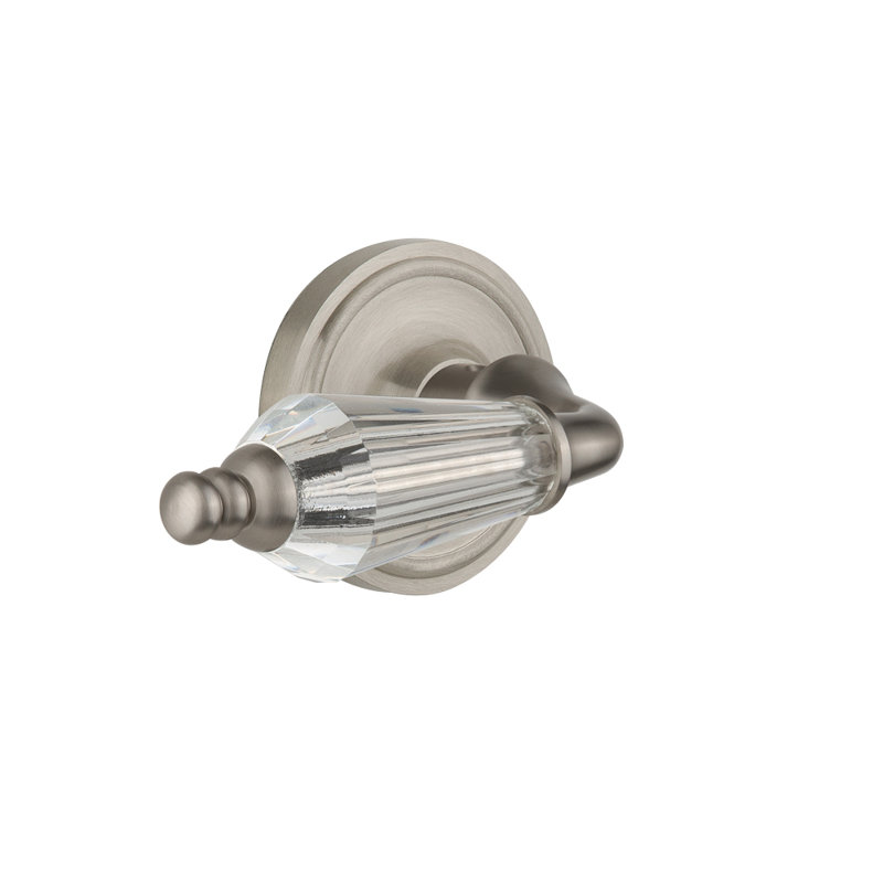 Passage de rosette classique (couloir et garde-robe) avec levier de salon, Nickel satiné, 2 3/4 po