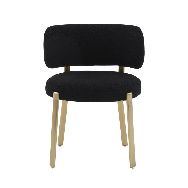 Ivanhoe 18.7'' H Upholstered Side Chair, Black Boucle