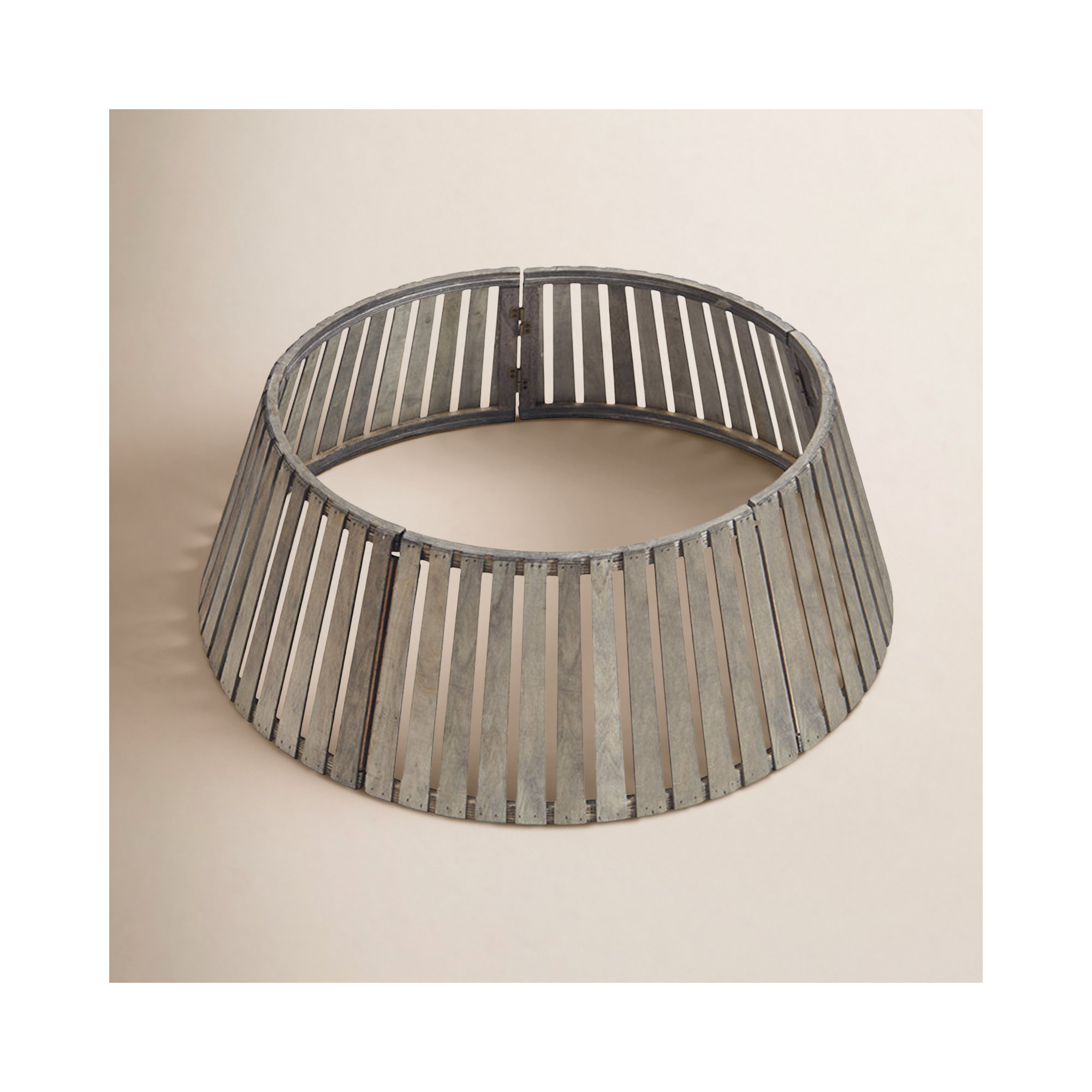 Slated Wood Tree Collar, Natural Smoke, Gray
