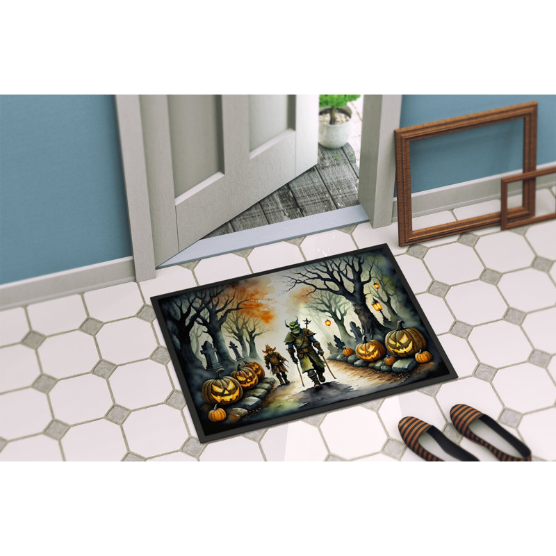 Halloween Orcs Spooky Outdoor Rubber Doormat 18x27