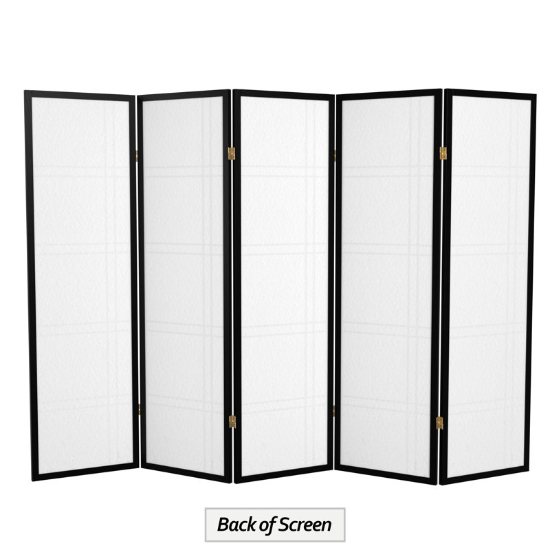 70.5" Tall Double Cross Shoji Panel Room Divider, Black, 5, 5 ft