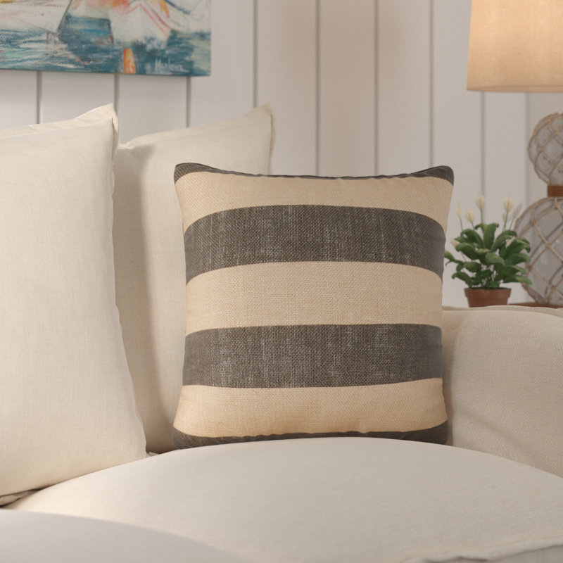Stripe Linen Reversible Throw Pillow