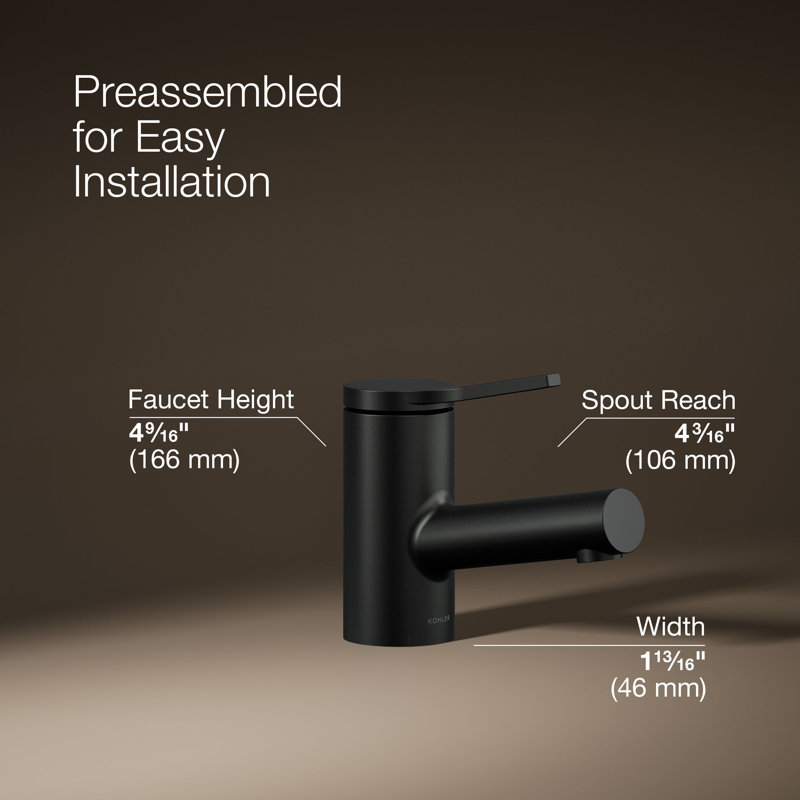Elate Single-Handle Bathroom Sink Faucet, 0.5 Gpm, Matte Black