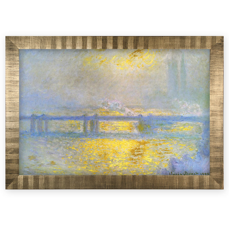« rectangle » charing cross bridge» par claude monet, reproduction de peinture à l’huile, H 29 po x l 41 po x P 2 po