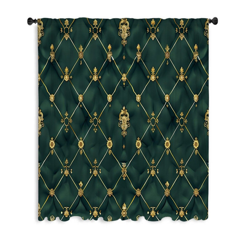 Baroque Elegance Bathroom Sheer Curtain Single Panel, 53" W x 87" L