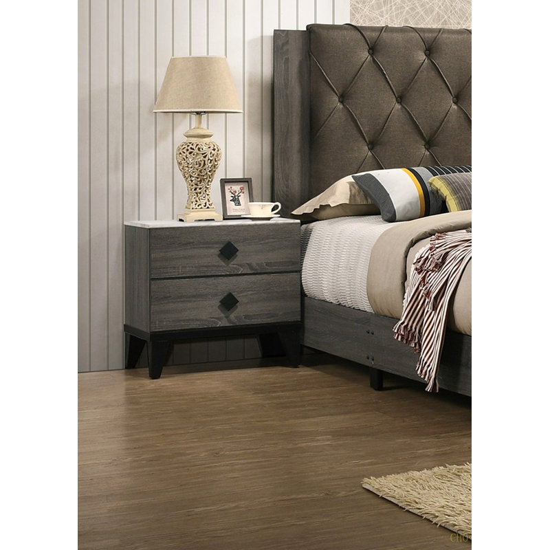 Table de chevet contemporaine, Gris