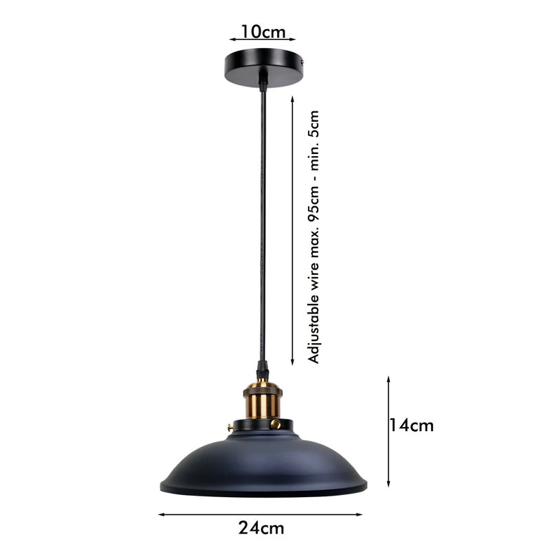 Grubbs 1 - Light Dome Pendant, Black
