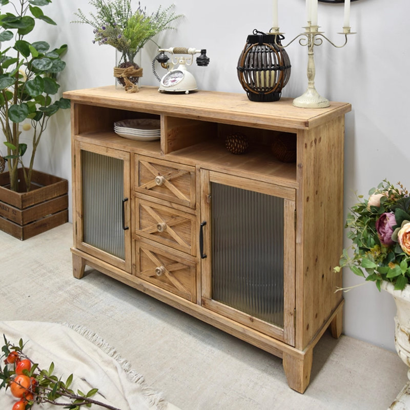 Console rectangulaire en bois manufacturé brun massif