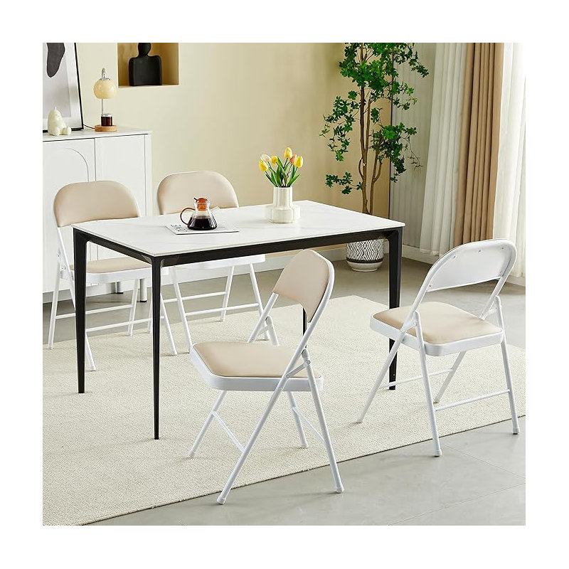 Crume Folding Chair (set of 4), Beige