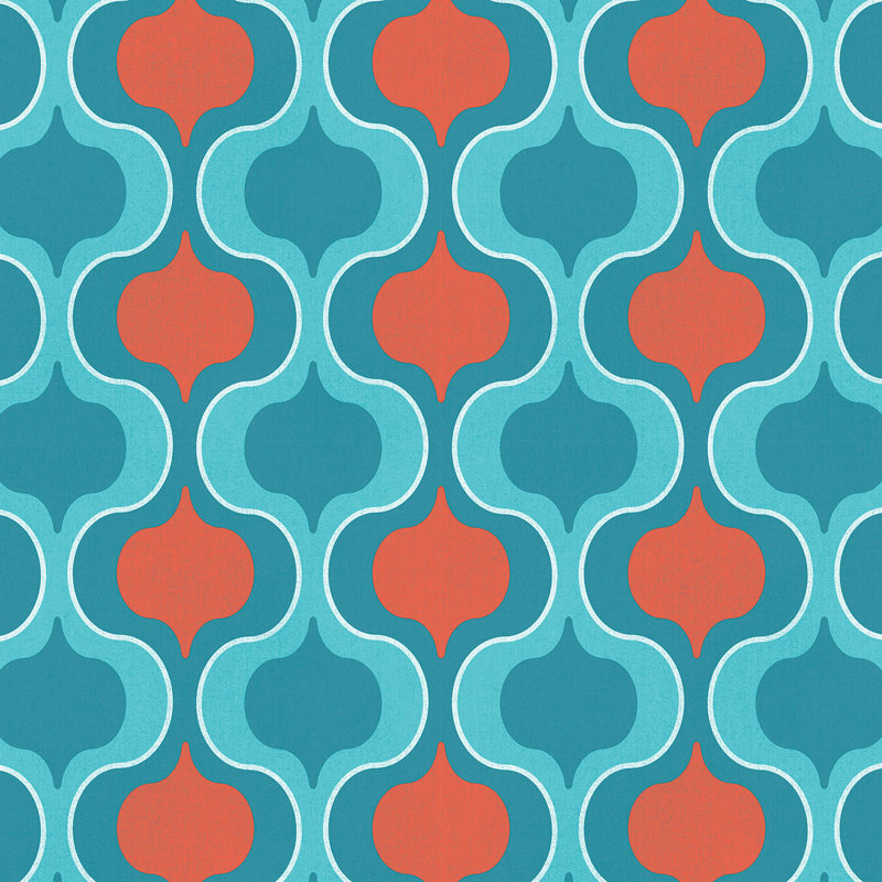 Newport 33' L x 20.5" W Wallpaper Roll, Turquoise/Orange