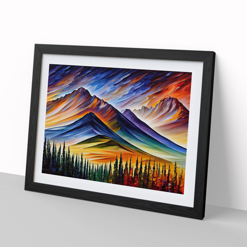 Mountain View Vol.5 Abstract - Framed Print, Black Framed, 46cm H x 64cm W x 2cm D