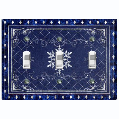 Patterned 3 - Gang Toggle Light Switch Standard Wall Plate