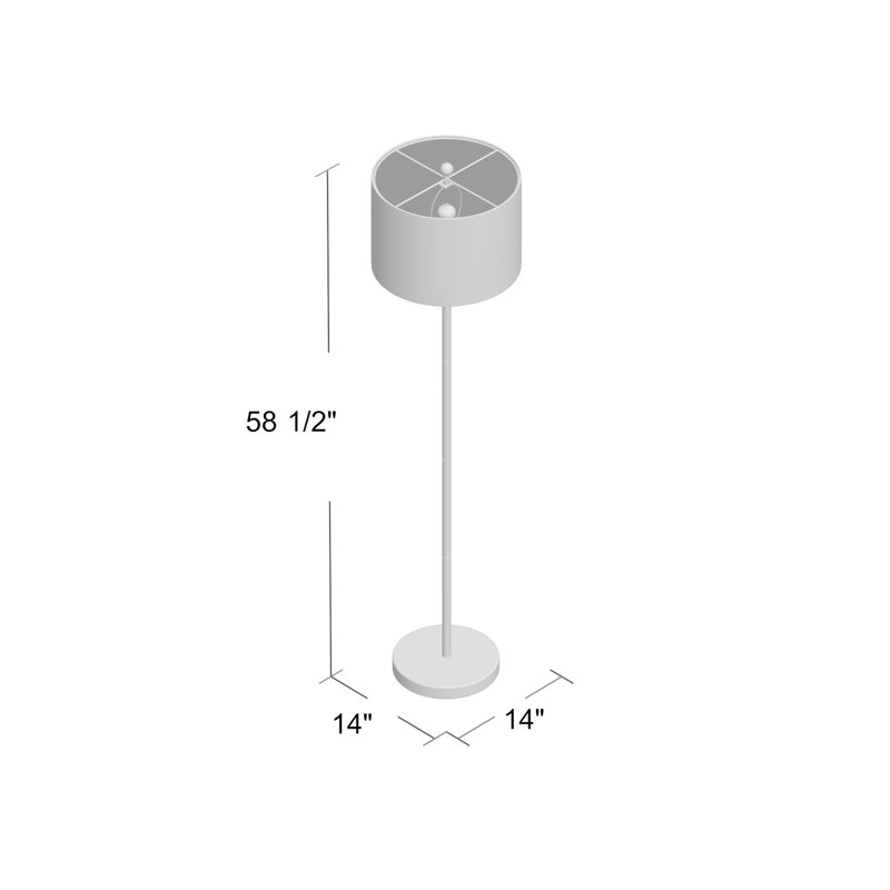 Boatner 58.5'' White/Beige Traditional Floor Lamp