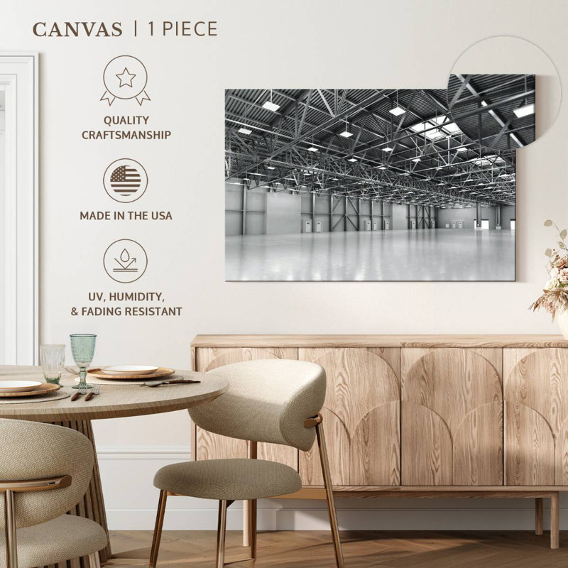 Lilie Monochrome Empty Warehouse, 34" H x 51" W