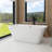 59" Freestanding Soaking Acrylic Bathtub In Gloss White