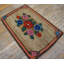 Tapis ivoire en laine crocheté antique