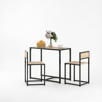 3-Piece Minimalist Dining Table Set, Modern Kitchen Table with 2 Chairs – Space-Saving Conversation Furniture for Small Spaces