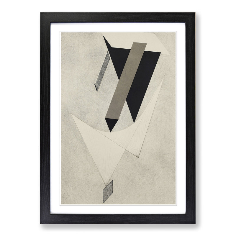 Composition Vol.12 by El Lissitzky - Picture Frame Graphic Art, 36cm H x 27cm W x 2cm D, Black Framed